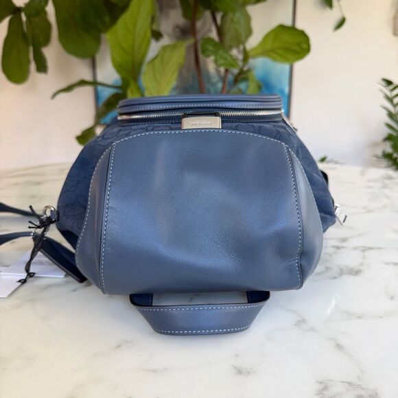 NWT COACH Pace Large Backpack In Signature Jacquard Blue Denim Silver CT812 main image 8